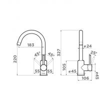 Смеситель для кухни OMOIKIRI Shinagawa-P (4974106) черный Смеситель для кухни OMOIKIRI Shinagawa-P (4974106) черный