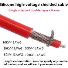 Экранированный кабель высокого напряжения 10-100кВ, 4 кв.мм, медный, силиконовый Экранированный кабель высокого напряжения 10-100кВ, 4 кв.мм, медный, силиконовый