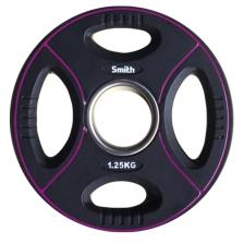 Диск для штанги, полиуретановый, d51мм 1,25кг Smith Strength PUWP12-1,25 черный с цветными линиями Диск для штанги, полиуретановый, d51мм 1,25кг Smith Strength PUWP12-1,25 черный с цветными линиями