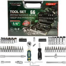 Набор инструментов Rockforce LIGHT — идеальный выбор для каждого мужчиныЭтот комплект из 66 высококачественных предметов создан для профессионалов и любителей, обеспечивая универсальность и надежность в любых задачах.Широкий ассортимент инструментов — включает все необходимое для мелкого ремонта, обслуживания автомобиля, мотоцикла и домашних работ.Высокое качество материалов — изготовлен из прочной хромованадиевой стали, что гарантирует долговечность и надежность даже при интенсивном использовании.Удобство и функциональность — реверсивная трещотка, вороток, карданный шарнир, удлинители и битодержатель обеспечивают комфорт и доступ к труднодоступным местам.Компактный и практичный кейс — металлические защелки надежно фиксируют инструменты, а кейс легко переносить и хранить в автомобиле или дома.Подходит для профессионалов и домашних мастеров — универсальность набора позволяет выполнять широкий спектр задач с максимальным удобством.Характеристики:Количество предметов: 66Набор головок торцевых Rockforce: 20 шестигранных головок на 1/4" для максимальной функциональностиМатериал: хромованадиевая стальИнструменты в комплекте: реверсивная трещотка, вороток, карданный шарнир, удлинители, битодержатель и др.Кейс: компактный, с металлическими защелкамиСферы применения:Ремонт и обслуживание автомобилейОбслуживание мотоцикловРаботы по дому и дачеПрофессиональные задачи для мастеровС Rockforce LIGHT вы получаете надежного помощника, который сделает работу проще, быстрее и приятнее! Набор инструментов Rockforce LIGHT — идеальный выбор для каждого мужчиныЭтот комплект из 66 высококачественных предметов создан для профессионалов и любителей, обеспечивая универсальность и надежность в любых задачах.Широкий ассортимент инструментов — включает все необходимое для мелкого ремонта, обслуживания автомобиля, мотоцикла и домашних работ.Высокое качество материалов — изготовлен из прочной хромованадиевой стали, что гарантирует долговечность и надежность даже при интенсивном использовании.Удобство и функциональность — реверсивная трещотка, вороток, карданный шарнир, удлинители и битодержатель обеспечивают комфорт и доступ к труднодоступным местам.Компактный и практичный кейс — металлические защелки надежно фиксируют инструменты, а кейс легко переносить и хранить в автомобиле или дома.Подходит для профессионалов и домашних мастеров — универсальность набора позволяет выполнять широкий спектр задач с максимальным удобством.Характеристики:Количество предметов: 66Набор головок торцевых Rockforce: 20 шестигранных головок на 1/4" для максимальной функциональностиМатериал: хромованадиевая стальИнструменты в комплекте: реверсивная трещотка, вороток, карданный шарнир, удлинители, битодержатель и др.Кейс: компактный, с металлическими защелкамиСферы применения:Ремонт и обслуживание автомобилейОбслуживание мотоцикловРаботы по дому и дачеПрофессиональные задачи для мастеровС Rockforce LIGHT вы получаете надежного помощника, который сделает работу проще, быстрее и приятнее!