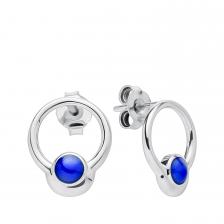 Серебряные серьги с эмалью и родированием Серебряные серьги с эмалью и родированием