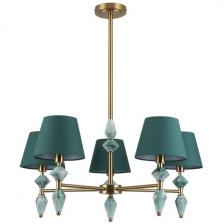 Потолочная люстра для гостиной мощностью 40 вт на штанге Lumion Vermont 8275/5 латунь/зеленый, металл/керамика/ткань Е14 220V Потолочная люстра для гостиной мощностью 40 вт на штанге Lumion Vermont 8275/5 латунь/зеленый, металл/керамика/ткань Е14 220V