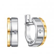 Серебряные серьги с бриллиантами Серебряные серьги с бриллиантами