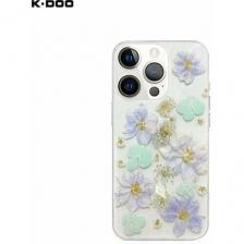 Чехол K-DOO Flowers iPhone 14 PRO Max, сиреневый Чехол K-DOO Flowers iPhone 14 PRO Max, сиреневый