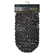 коврик для ванны Морская галька 36х69см антискользящий чёрный коврик для ванны Морская галька 36х69см антискользящий чёрный