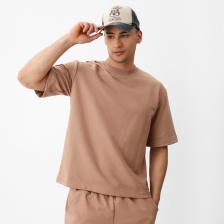 Футболка мужская из органического хлопка MINAKU REGULAR FIT: бежевая, р-р 52 Футболка мужская из органического хлопка MINAKU REGULAR FIT: бежевая, р-р 52