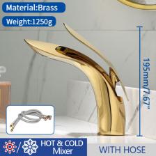 Смеситель для ванной комнаты, розовое золото, водопад, смеситель для раковины с одним отверстием, кран для холодной и горячей воды, смеситель для раковины, смесители для раковины Смеситель для ванной комнаты, розовое золото, водопад, смеситель для раковины с одним отверстием, кран для холодной и горячей воды, смеситель для раковины, смесители для раковины