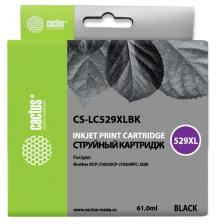 Картридж для струйного принтера Картридж струйный Cactus CS-LC529XLBK черный (61мл) для Brother DCP-J100/J105/J200 Картридж для струйного принтера Картридж струйный Cactus CS-LC529XLBK черный (61мл) для Brother DCP-J100/J105/J200