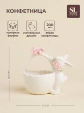 Конфетница SL Home «Лесные кролики», 12.5x8x12 см, фарфор, белая Конфетница SL Home «Лесные кролики», 12.5x8x12 см, фарфор, белая
