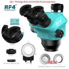 RF4 Simul Focal Continuous Zoom Тринокулярный микроскоп Силиконовая накладка WF10X/22 мм HD окуляр 0,5X объектив CTV для ремонта пайки печатных плат RF4 Simul Focal Continuous Zoom Тринокулярный микроскоп Силиконовая накладка WF10X/22 мм HD окуляр 0,5X объектив CTV для ремонта пайки печатных плат