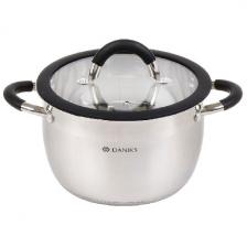 Кастрюля Daniks Орландо GS-01435-20CA нерж крышка стекло 3.9 л индукц Кастрюля Daniks Орландо GS-01435-20CA нерж крышка стекло 3.9 л индукц