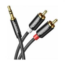 Кабель Ugreen AV116 (10584) 3.5 mm Male to 2RCA Male, Cable, 2 метра, черный Кабель Ugreen AV116 (10584) 3.5 mm Male to 2RCA Male, Cable, 2 метра, черный