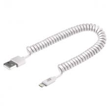 кабель USB-Lightning 8-pin 2А BORASCO 2м витой белый кабель USB-Lightning 8-pin 2А BORASCO 2м витой белый