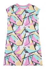 Детское платье для девочек с геометрическим узором Elle, розовый Детское платье для девочек с геометрическим узором Elle, розовый