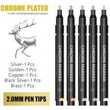 1/3/5 шт. хромированный зеркальный маркер 2 мм DIY светоотражающие ручки для рисования перманентный золотой, серебряный медный маркер модель живопись маркировка 1/3/5 шт. хромированный зеркальный маркер 2 мм DIY светоотражающие ручки для рисования перманентный золотой, серебряный медный маркер модель живопись маркировка