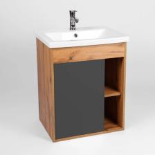 Тумба подвесная VIANT «Бостон», 1 ящик, с раковиной COMO 60, 430x560x620 мм, цвет графит Тумба подвесная VIANT «Бостон», 1 ящик, с раковиной COMO 60, 430x560x620 мм, цвет графит