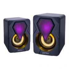Колонки Perfeo SHINE, 2.0, мощность 2х3 Вт, USB, чёрн, Game Design, LED подсветка 7 цв Колонки Perfeo SHINE, 2.0, мощность 2х3 Вт, USB, чёрн, Game Design, LED подсветка 7 цв