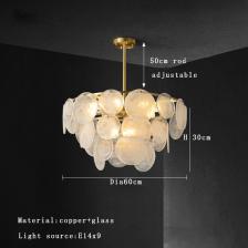 Светодиодный регулируемый потолочный светильник из медного стекла с регулируемой яркостью, украшение дома, спальня, гостиная, круглая потолочная люстра, 2025 французский Светодиодный регулируемый потолочный светильник из медного стекла с регулируемой яркостью, украшение дома, спальня, гостиная, круглая потолочная люстра, 2025 французский