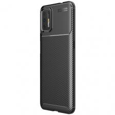 Чехол панель-бампер MyPads для Moto G9 plus / Motorola Moto G9 Plus из прочного силикона с матовой отделкой «под карбон» черная Чехол панель-бампер MyPads для Moto G9 plus / Motorola Moto G9 Plus из прочного силикона с матовой отделкой «под карбон» черная