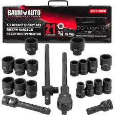 Набор инструментов ударных от бренда BaumAuto из 21 предмета в кейсе - предназначен для использования и эксплуатации как профессионалами, в условиях крупных производственно-ремонтных предприятий и станций, так и любителей. Профессиональные наборы инструментов BaumAuto отличаются от всех крепкими и ударостойкими металлическими кейсами, замками и петлями. Помогут в самостоятельном ремонте. Сталь легирована хромом и ванадием (хромованадиевая) с нанесением никелевого покрытия. Посадочный квадрат 3/4". Данный набор инструмента широко используется в автомобильной и промышленной отраслях, в гараже, в дороге, на даче и дома в быту ,где повреждение гаек и болтов является довольно распространенной проблемой. Он также может быть полезен в ремонтных и строительных работах. Посадочный квадрат: 3/4". Для удобства хранения и транспортировки поставляется в прочном металлическом кейсе с защелками. Прекрасный подарок для мужчины. Подходит для отечественных машин, и любых иностранных марок. Набор станет Вам незаменимым помощником! Набор инструментов ударных от бренда BaumAuto из 21 предмета в кейсе - предназначен для использования и эксплуатации как профессионалами, в условиях крупных производственно-ремонтных предприятий и станций, так и любителей. Профессиональные наборы инструментов BaumAuto отличаются от всех крепкими и ударостойкими металлическими кейсами, замками и петлями. Помогут в самостоятельном ремонте. Сталь легирована хромом и ванадием (хромованадиевая) с нанесением никелевого покрытия. Посадочный квадрат 3/4". Данный набор инструмента широко используется в автомобильной и промышленной отраслях, в гараже, в дороге, на даче и дома в быту ,где повреждение гаек и болтов является довольно распространенной проблемой. Он также может быть полезен в ремонтных и строительных работах. Посадочный квадрат: 3/4". Для удобства хранения и транспортировки поставляется в прочном металлическом кейсе с защелками. Прекрасный подарок для мужчины. Подходит для отечественных машин, и любых иностранных марок. Набор станет Вам незаменимым помощником!