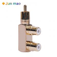 Медь Позолоченные RCA папа на 2 RCA мама прямоугольный аудио разъем сплиттер адаптер конвертер разъем 45*22*12 мм Медь Позолоченные RCA папа на 2 RCA мама прямоугольный аудио разъем сплиттер адаптер конвертер разъем 45*22*12 мм