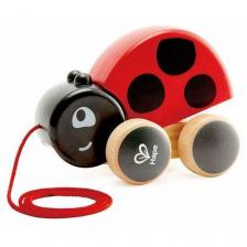 Каталка-игрушка Hape Ladybug Pull Along (E0362), бежевый/красный Каталка-игрушка Hape Ladybug Pull Along (E0362), бежевый/красный