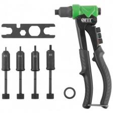 Заклепочник комбинированный Fit Профи, для резьбовых заклепок М3-М6 и вытяжных заклепок 2,4-4,8 мм (235 мм) Заклепочник комбинированный Fit Профи, для резьбовых заклепок М3-М6 и вытяжных заклепок 2,4-4,8 мм (235 мм)