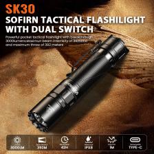 Новый тактический фонарик SOFIRN SK30 2800LM SFT70, светодиодный светильник 6500K 21700, USB C, перезаряжаемый фонарь с двойным переключателем Новый тактический фонарик SOFIRN SK30 2800LM SFT70, светодиодный светильник 6500K 21700, USB C, перезаряжаемый фонарь с двойным переключателем