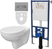 Комплект Унитаз подвесной DIWO Анапа безободковый + Система инсталляции для унитазов DIWO 4501 с кнопкой смыва 7321 хром матовый Комплект Унитаз подвесной DIWO Анапа безободковый + Система инсталляции для унитазов DIWO 4501 с кнопкой смыва 7321 хром матовый