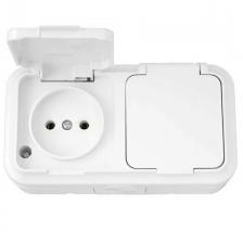 розетка 2 поста BYLECTRICA 10А IP44 б/з белый розетка 2 поста BYLECTRICA 10А IP44 б/з белый