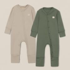 Набор комбинезонов 2 шт. SL HOME рост 86-92 см, оливковый, бежевый Набор комбинезонов 2 шт. SL HOME рост 86-92 см, оливковый, бежевый