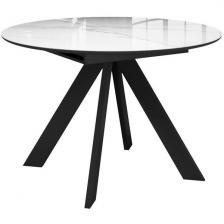 Стол вставка-бабочка на 6 персон DikLine SFC110 d1100 стекло Оптивайт Белый мрамор/подстолье черное/опоры черные 00-00070095 (круглая столешница, 4 ножки) Dikline Стол вставка-бабочка на 6 персон DikLine SFC110 d1100 стекло Оптивайт Белый мрамор/подстолье черное/опоры черные 00-00070095 (круглая столешница, 4 ножки) Dikline