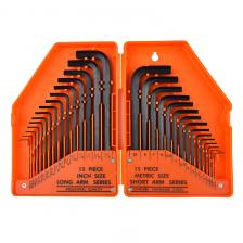 Шестигранный ключ, 30 шт., шестигранный ключ 0,028 дюйма-3/8 дюйма и 0,7–10 мм, метрический размер, гаечный ключ из хромованадиевой стали, набор инструментов с длинной рукояткой Шестигранный ключ, 30 шт., шестигранный ключ 0,028 дюйма-3/8 дюйма и 0,7–10 мм, метрический размер, гаечный ключ из хромованадиевой стали, набор инструментов с длинной рукояткой