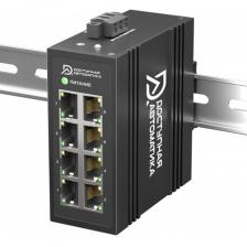 Промышленный неуправляемый коммутатор DASW-208 с уровнем L2 и двойным питанием 12 - 58В DC предназначается для построения отказоустойчивых сетей Ethernet в условиях жесткой эксплуатации. Благодаря компактному металлическому корпусу на DIN-рейку и поддержке резервного питания, коммутатор обеспечивает бесперебойную передачу данных в системах автоматизации, энергетики, транспорта и других отраслях промышленности. Порты коммутатора RJ45 не требуют настройки и автоматически определяют MAC адреса подключаемых устройств и тип подключения. Промышленный коммутатор DASW-208 имеет алюминиевый корпус и безвентиляторное охлаждение с степенью защиты IP40. Характеристики коммуникационного оборудования: Тип устройства: Неуправляемый коммутатор Питающее напряжение: 12 - 58В DC Резервное напряжение: 12 - 58В DC Мощность: 6Вт Уровень коммутатора: L2 Количество портов RJ45 10/100BASE-T: 8шт Поддерживаемые топологии сети: Дерево, звезда, шина Максимальная длина линии Ethernet: 100м Коммутационная ёмкость: 1,8Гбит/с Скорость передачи: 1,33MПак/с Таблица МАС-адресов: 2К Ёмкость буфера: 512К Стандарты Ethernet: IEEE 802.3/802.3u/802.3x Электрическая прочность изоляции портов Ethernet: не менее 2кВ Наработка на отказ (MTBF): 100000ч Крепление: DIN-рейка Относительная влажность: 10-90% Промышленный неуправляемый коммутатор DASW-208 с уровнем L2 и двойным питанием 12 - 58В DC предназначается для построения отказоустойчивых сетей Ethernet в условиях жесткой эксплуатации. Благодаря компактному металлическому корпусу на DIN-рейку и поддержке резервного питания, коммутатор обеспечивает бесперебойную передачу данных в системах автоматизации, энергетики, транспорта и других отраслях промышленности. Порты коммутатора RJ45 не требуют настройки и автоматически определяют MAC адреса подключаемых устройств и тип подключения. Промышленный коммутатор DASW-208 имеет алюминиевый корпус и безвентиляторное охлаждение с степенью защиты IP40. Характеристики коммуникационного оборудования: Тип устройства: Неуправляемый коммутатор Питающее напряжение: 12 - 58В DC Резервное напряжение: 12 - 58В DC Мощность: 6Вт Уровень коммутатора: L2 Количество портов RJ45 10/100BASE-T: 8шт Поддерживаемые топологии сети: Дерево, звезда, шина Максимальная длина линии Ethernet: 100м Коммутационная ёмкость: 1,8Гбит/с Скорость передачи: 1,33MПак/с Таблица МАС-адресов: 2К Ёмкость буфера: 512К Стандарты Ethernet: IEEE 802.3/802.3u/802.3x Электрическая прочность изоляции портов Ethernet: не менее 2кВ Наработка на отказ (MTBF): 100000ч Крепление: DIN-рейка Относительная влажность: 10-90%