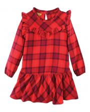 Платье для девочки с оборками в красную клетку Wrangler Платье для девочки с оборками в красную клетку Wrangler