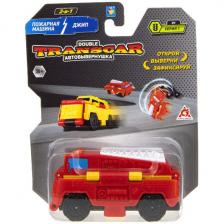 Машинка 1 Toy Transcar Double: Пожарная машина - Джип, 8 см, блистер Машинка 1 Toy Transcar Double: Пожарная машина - Джип, 8 см, блистер