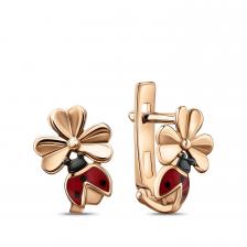 Золотые серьги с эмалью Золотые серьги с эмалью