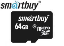 Карты флэш-памяти Smartbuy microSDXC Class 10 UHS-I U1 + SD adapter 64 GB, адаптер на SD Карты флэш-памяти Smartbuy microSDXC Class 10 UHS-I U1 + SD adapter 64 GB, адаптер на SD