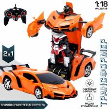 Робот радиоуправляемый «Ламбо», трансформируется с пульта, масштаб 1:18, цвет оранжевый Робот радиоуправляемый «Ламбо», трансформируется с пульта, масштаб 1:18, цвет оранжевый