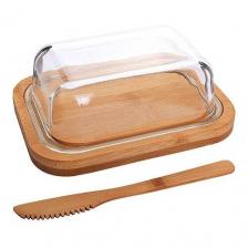 Масленка стекло-бамбук с ножом MAYER BOCH 30668 KSMB-30668 Масленка стекло-бамбук с ножом MAYER BOCH 30668 KSMB-30668