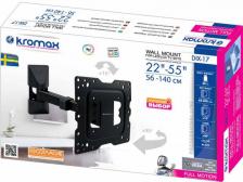 Кронштейн для телевизора Kromax DIX-17 черный 22"-55" макс.30кг настенный поворот и наклон Кронштейн для телевизора Kromax DIX-17 черный 22"-55" макс.30кг настенный поворот и наклон