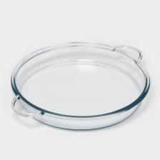 Блюдо для запекания Pasabahce Borcam, 2.4 л, d=31.6 см, стекло, с ручками, прозрачное Блюдо для запекания Pasabahce Borcam, 2.4 л, d=31.6 см, стекло, с ручками, прозрачное