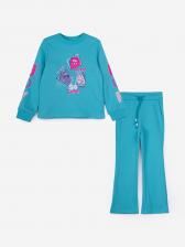 Комплект Playtoday для девочки: толстовка, брюки, Голубой Комплект Playtoday для девочки: толстовка, брюки, Голубой