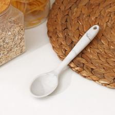 Ложка гарнирная Доляна «Мрамор», силикон, 20.5x4.3 см, цвет белый Ложка гарнирная Доляна «Мрамор», силикон, 20.5x4.3 см, цвет белый