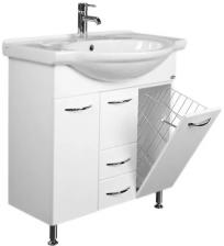 Тумба с раковиной Onika Моника 75 с бельевой корзиной белый Тумба с раковиной Onika Моника 75 с бельевой корзиной белый