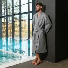 Халат вафельный мужской удлинённый Экономь и Я размер 46-48, цвет серый, 100% хлопок, 200 г/м? Халат вафельный мужской удлинённый Экономь и Я размер 46-48, цвет серый, 100% хлопок, 200 г/м?