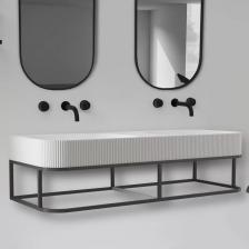 Консоль с раковиной двойная Abber Stein подвесная 120 белый матовый Консоль с раковиной двойная Abber Stein подвесная 120 белый матовый