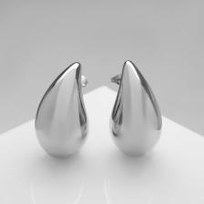 Серьги пластик «Капля» крупная, цвет серебро Серьги пластик «Капля» крупная, цвет серебро