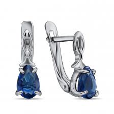Серебряные серьги с сапфирами Серебряные серьги с сапфирами