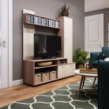 Мини - стенка в гостиную «Клик Мебель. Лира», 1600x1400x380 мм, цвет шимо тёмный/шимо светлый Мини - стенка в гостиную «Клик Мебель. Лира», 1600x1400x380 мм, цвет шимо тёмный/шимо светлый